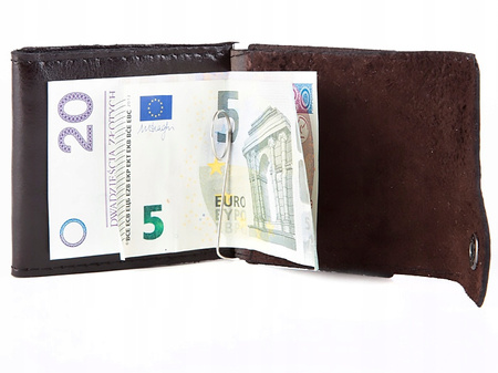 POLSKA banknotówka cienki PORTFEL skórzany G66