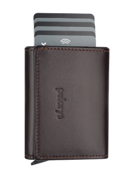 Portfel BOSTO wykonany z delikatnej skóry Italia brązowy