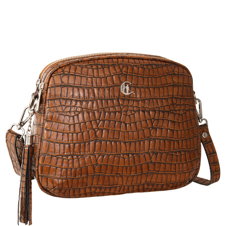 Listonoszka skórzana Canaletto krokodyl w kolorze koniakowym TD808s70