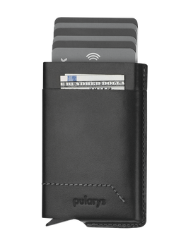 Portfel GOBI wykonany z miękkiej skóry Italia czarny