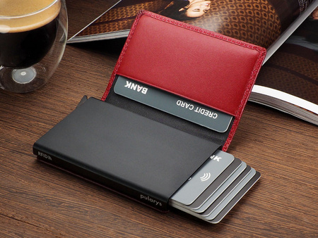 Portfel KANGOO wykonany z delikatnej skóry Italia czerwony