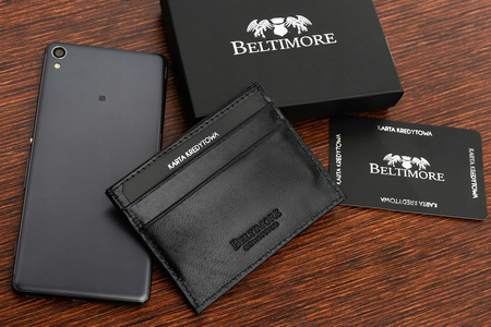 Etui na dokumenty karty skórzane slim Beltimore