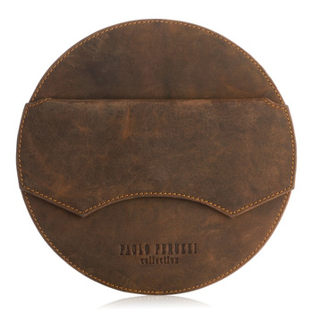 Torebka damska na ramię jasnobrązowa okrągła skórzana Paolo Peruzzi T-92-LB