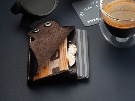 Portfel HOBBY wykonany ze skóry Italia brązowy