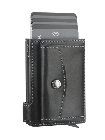 Portfel SOLO Max wykonany z roślinnie garbowanej skóry Nomad czarny