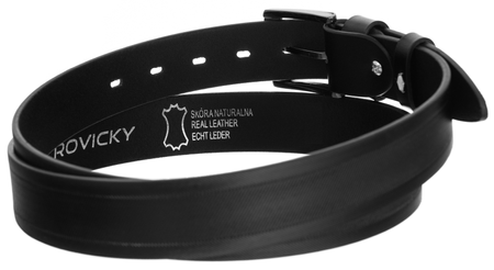 Skórzany pasek męski do garnituru klamra - Rovicky 115