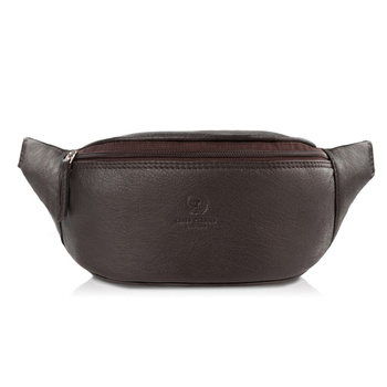 Saszetka nerka męska na pas brązowa Paolo Peruzzi T-89-BR