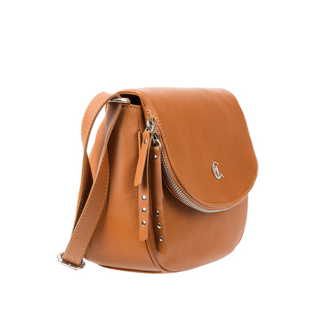 Torebka listonoszka Canaletto ze skóry naturalnej w kolorze koniakowym