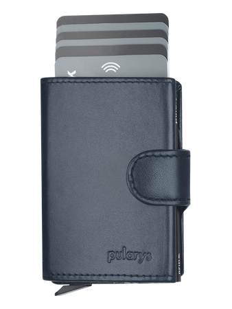 Portfel SOHO Zip wykonany z delikatnej, ekskluzywnej skóry Italia granatowy