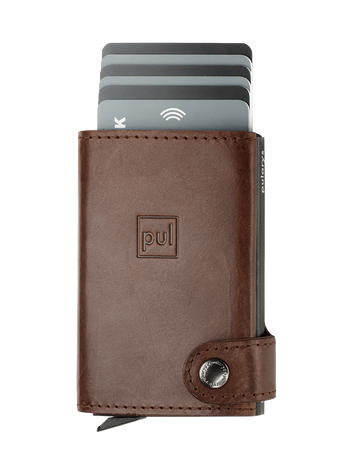 Portfel SOLO wykonany z roślinnie garbowanej skóry Nomad brązowy