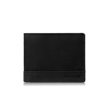 Portfel męski skórzany czarny vintage hunter pojemny RFID Brodrene G-103SH/BL