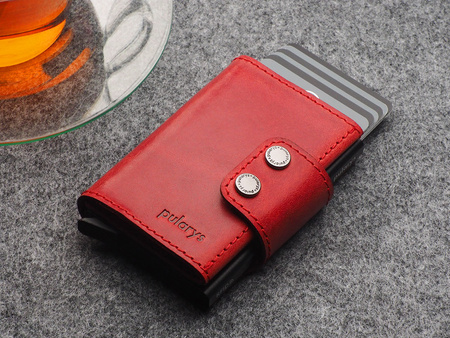 Portfel DOPPIO wykonany ze skóry Nomad czerwony