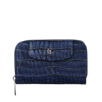 Portfel damski Canaletto z granatowej skóry z RFID – elegancja i bezpieczeństwo