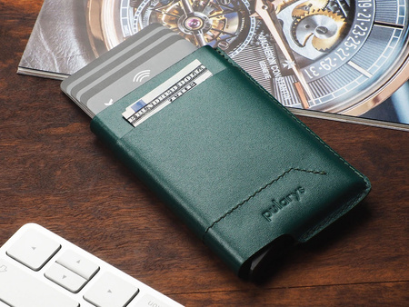 Portfel GOBI wykonany z miękkiej skóry Italia zielony