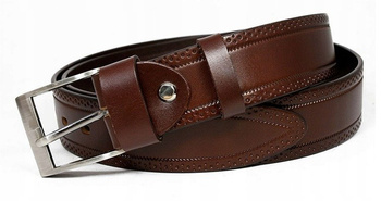 Pasek męski ze skóry naturalnej w stylu Oxford - Rovicky 115