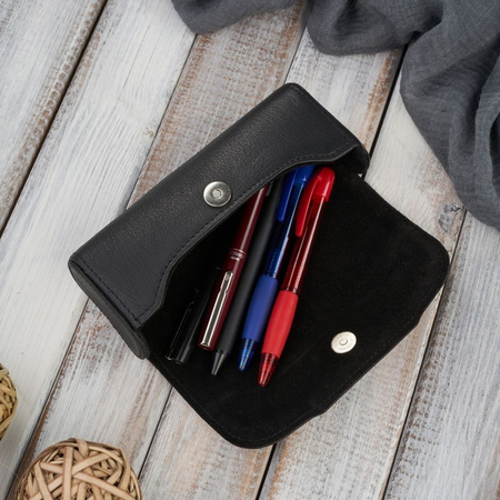 Etui na okulary ze skóry naturalnej Paolo Peruzzi T-83-BL czarne