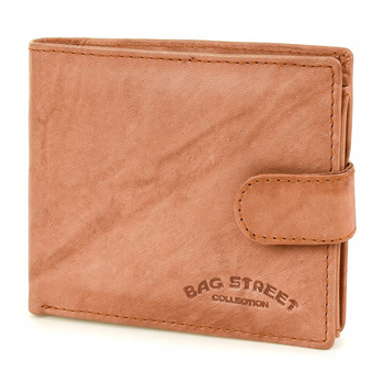 Bag Street Portfel Skórzany Męski poziomy na karty
