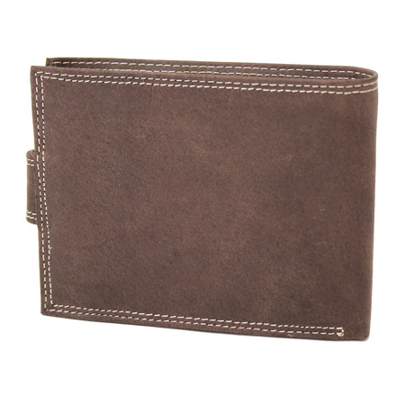 Portfel męski skóra nubuk nap Wild Tiger - ciemnobrązowy