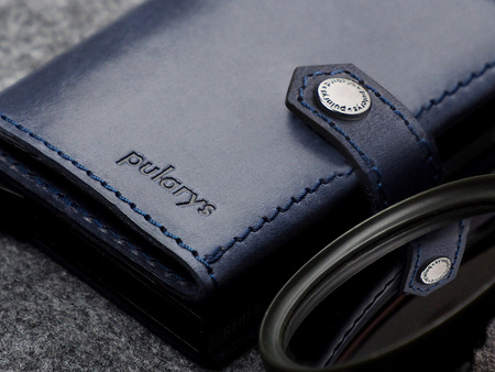 Portfel HIKER Go wykonany z roślinnie garbowanej skóry Nomad granatowy