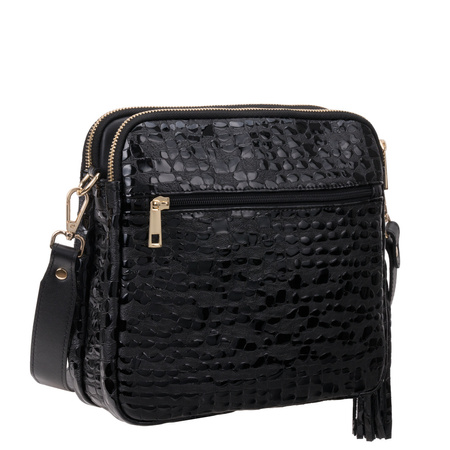 Torebka listonoszka Canaletto ze skóry naturalnej o wzorze kropli TD840s258złote