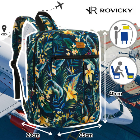 Plecak podróżny Rovicky w kwiaty - stylowy i pojemny na każdą okazję