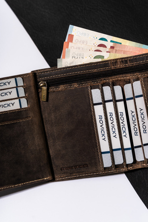 Duży portfel męski z bydlęcej skóry naturalnej - Buffalo Wild