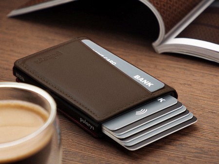 Portfel KANGOO wykonany z delikatnej skóry Italia brązowy