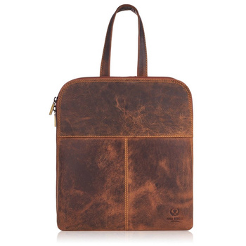 Plecak skórzany damski vintage brązowy Paolo Peruzzi T-73-HBR