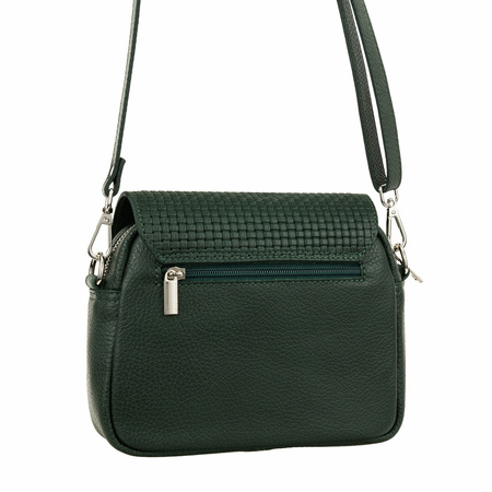 Listonoszka skórzana Canaletto z tłoczeniem - zielona elegancja na co dzień