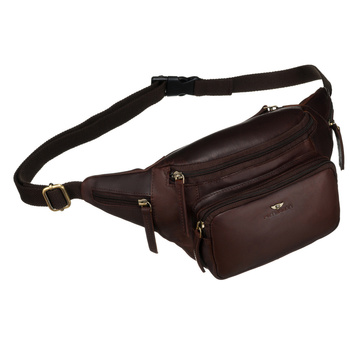 Klasyczna skórzana nerka męska na biodra - Peterson