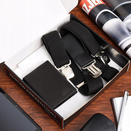 Zestaw męski skóra portfel pion szelki Beltimore