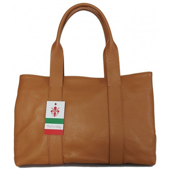 Torba skórzana XL na ramię - Włoska elegancja Camel VPA78C