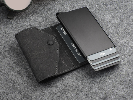 Portfel PORTER Go wykonany z  wodoodpornego papieru Wash Paper czarny