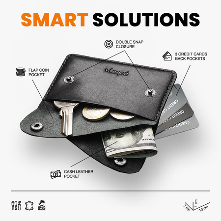 Portfel RETRO wykonany z roślinnie garbowanej skóry Nomad czarny