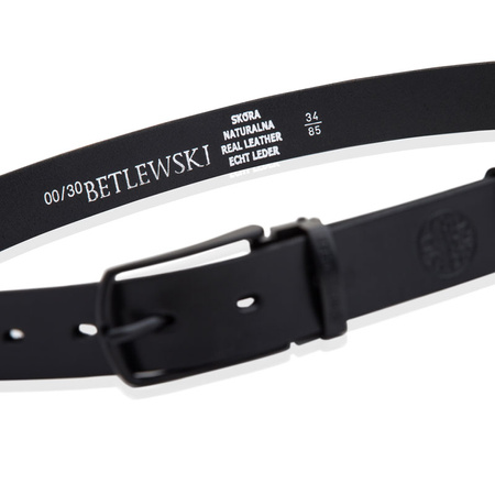 Skórzany pasek CRUSH czarny 120-135-cm