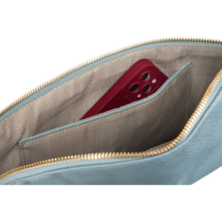 Saszetka damska crossbody z eko skóry w niebieskim kolorze Peterson