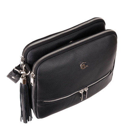 Elegancka torebka listonoszka Canaletto z groszkowanej skóry z detalami