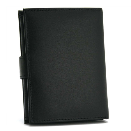 Portfel męski skórzany zapinany Bellugio - czarny