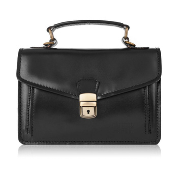 Torebka damska skórzana czarna Paolo Peruzzi N07-BL z klamrą