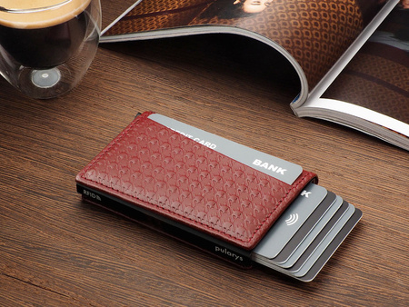 Portfel KANGOO - PEPIT Decor wykonany z delikatnej skóry Italia wiśniowy