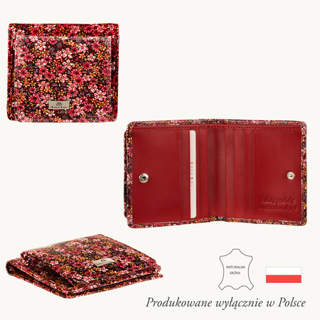 Portfel damski BajuBaj – elegancki czerwony z naturalnej skóry