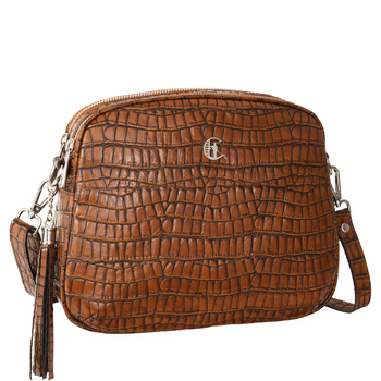 Listonoszka skórzana Canaletto krokodyl w kolorze koniakowym TD808s70