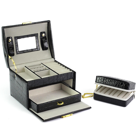 Kuferek Męski PATRIZIA BEAUTY - Elegancja w Ekoskórze Czarnym