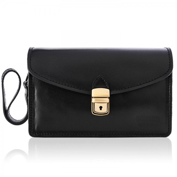 Saszetka męska skórzana czarna Paolo Peruzzi N06-BL