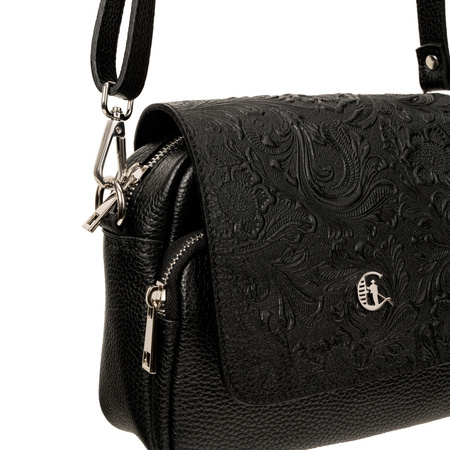 Listonoszka skórzana Canaletto z tłoczoną klapką - elegancja na co dzień