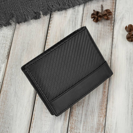 Portfel męski skórzany carbon czarny RFID Paolo Peruzzi AL-08-BL