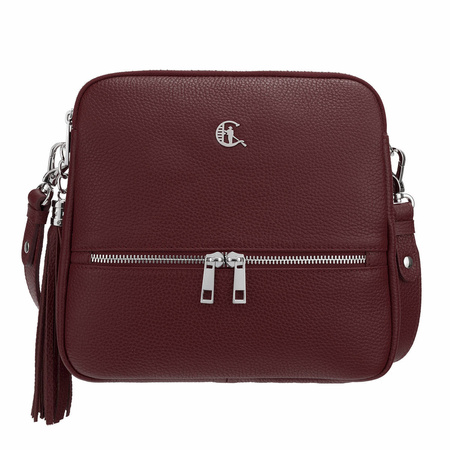 Torebka listonoszka Canaletto z naturalnej skóry w bordowym odcieniu