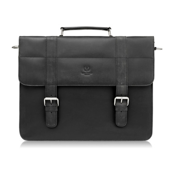 Torba męska skórzana czarna Paolo Peruzzi T-99-HBL vintage