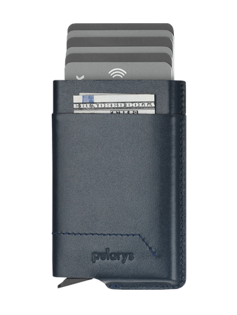 Portfel GOBI wykonany z miękkiej skóry Italia granatowy