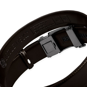 Skórzany pasek męski ELITE brazowy 105-cm